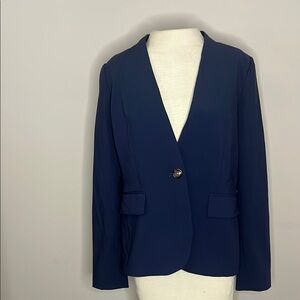 DKNY Navy Blue Single Button Blazer